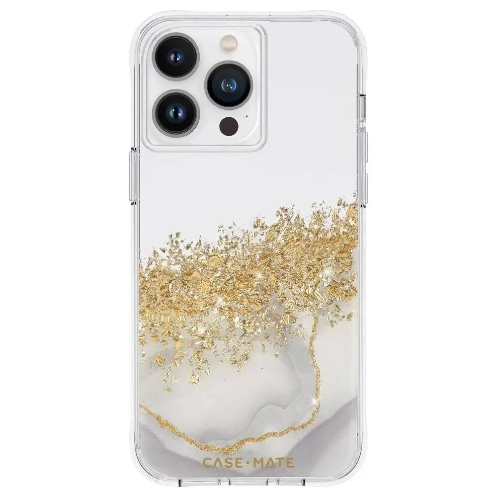 Case-Mate Karat Marble MagSafe iPhone 14 Plus 15 Plus Case Gold